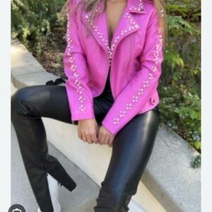 Pink Studded Women's Jacket